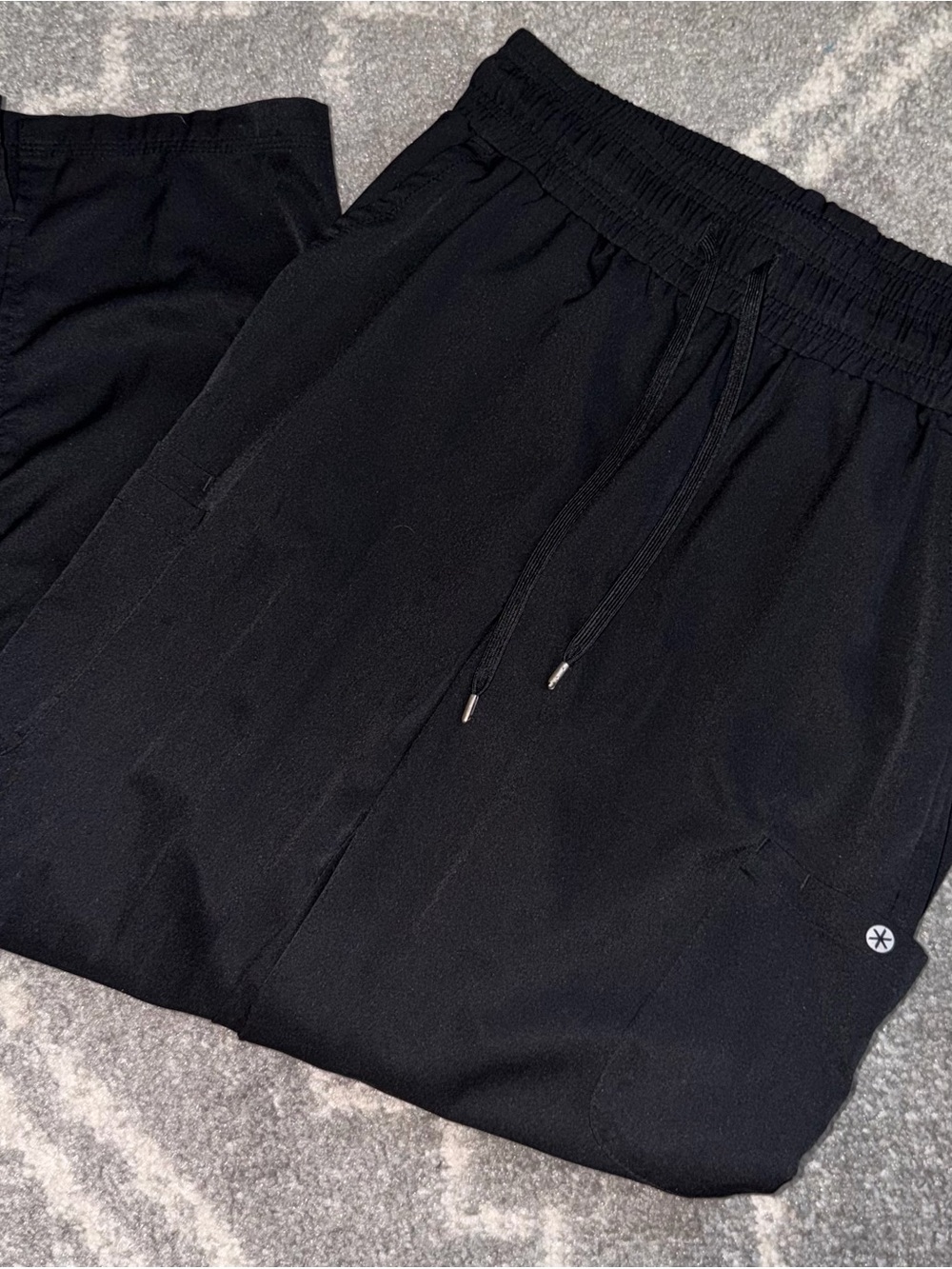 Women’s Black Drawstring Wide Leg Scrub Pants